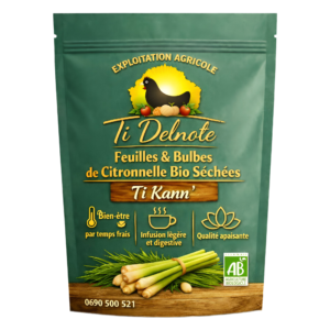 Feuilles et bulbes de citronnelle bio Ti Kann’ 50g vrac