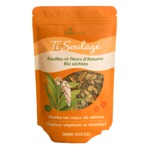 Feuilles et fleurs d’Atoumo bio séchées. Ti Soulagé 50g Vrac