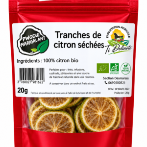 Tranche de citron bio séchées de Marie-Galante en Guadeloupe